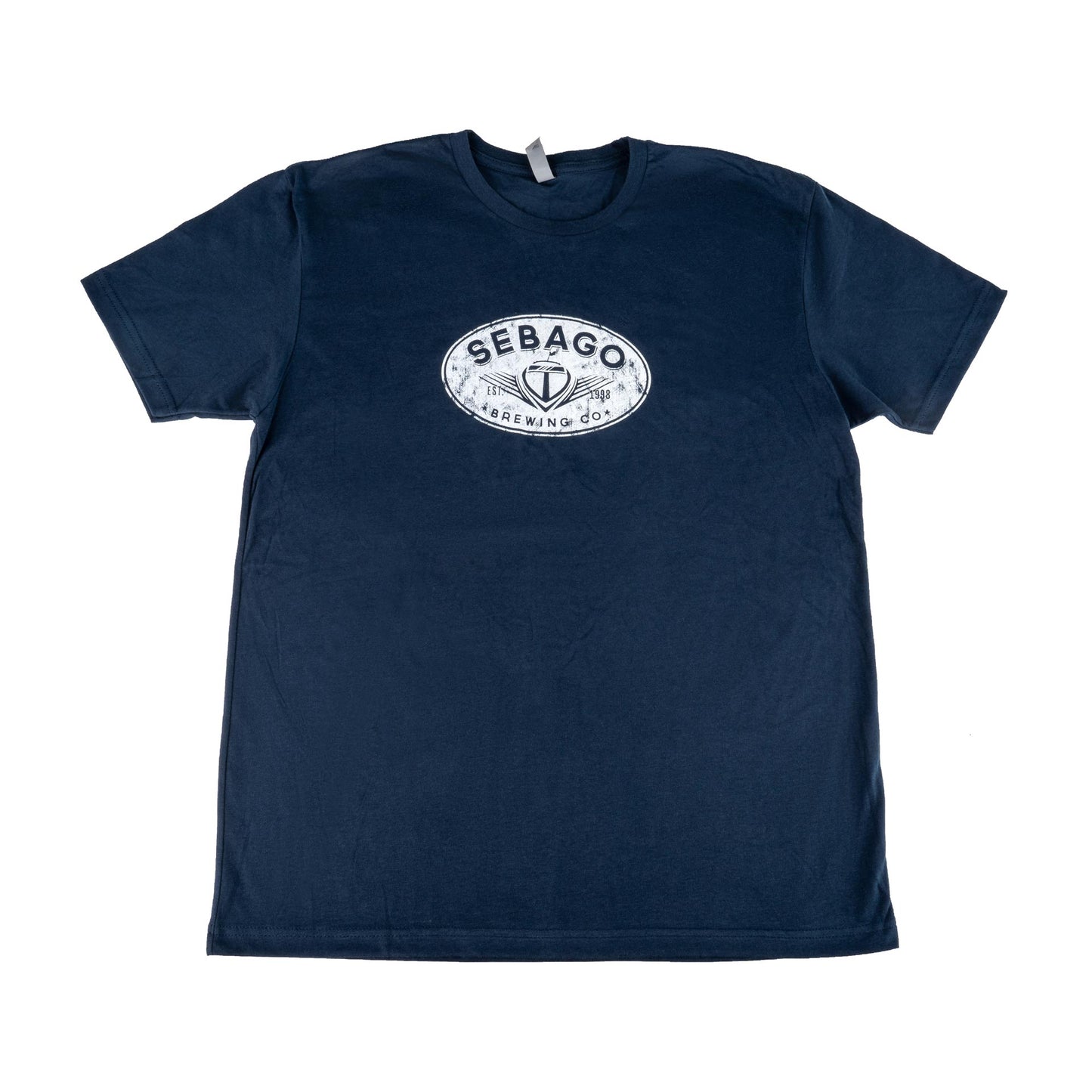 Sebago Distressed Logo Tee - Navy