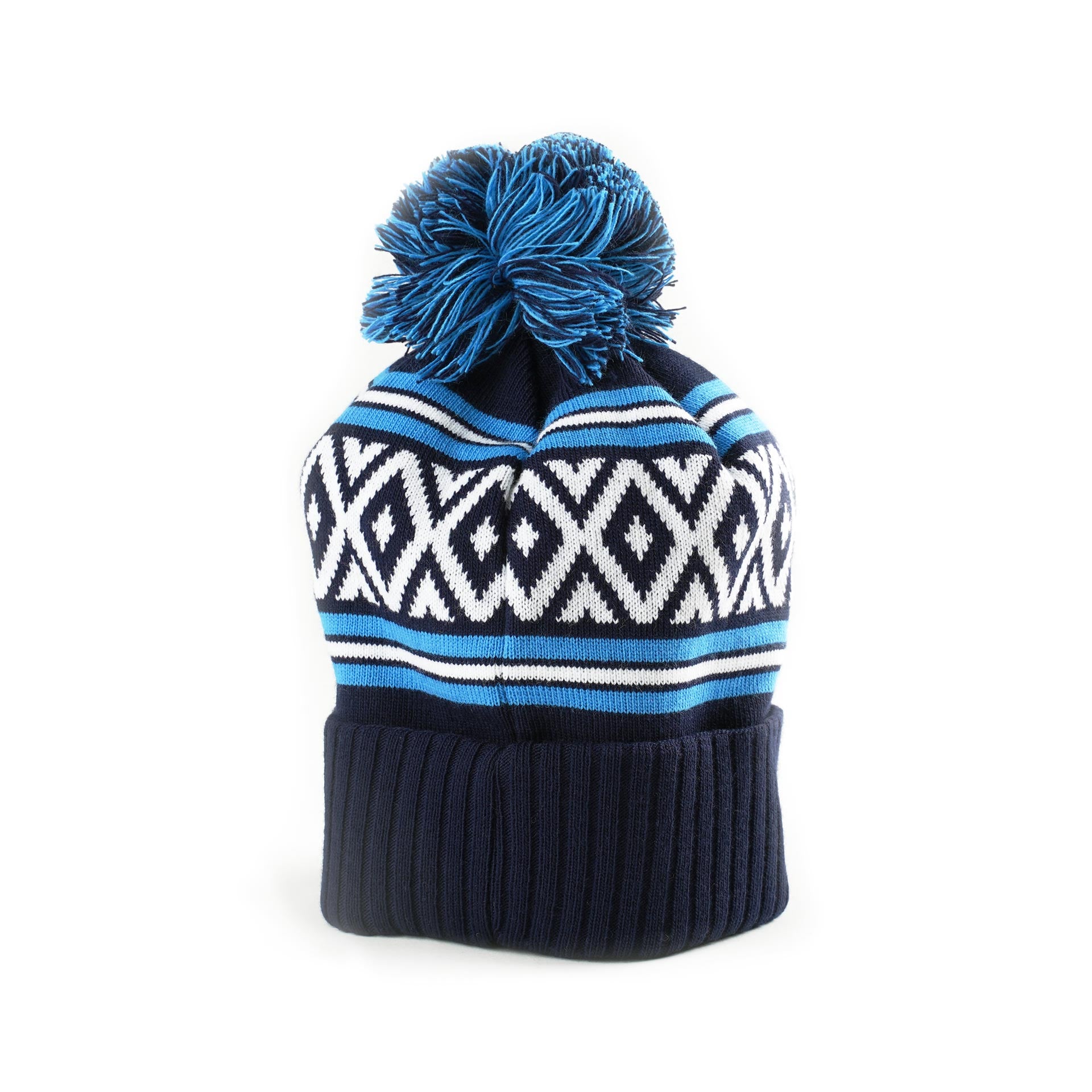 Blue hat with pom pom deals